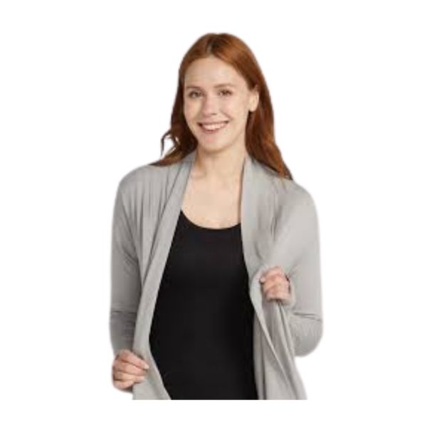 Lightweight Open-Front Drape Cardigan-beige-H.M