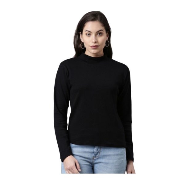 Classic Black High Neck Top-H.M