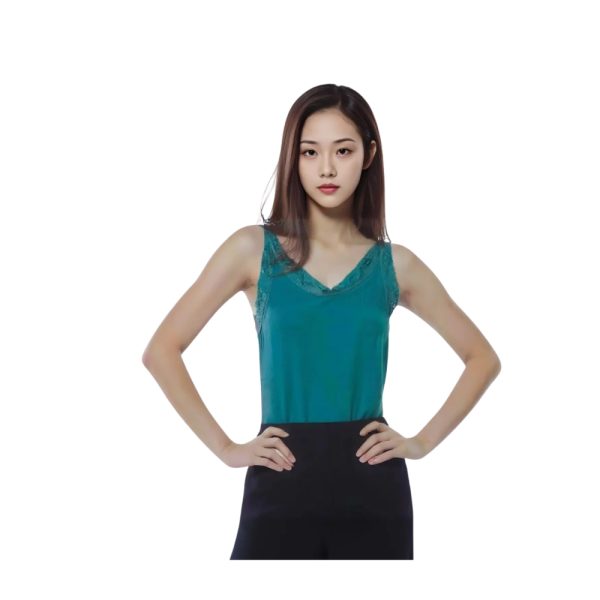 Elegant Green Sleeveless Top-H.M