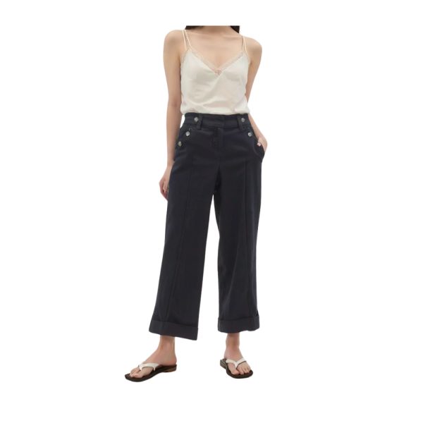 Women’s Black Wide-Leg Trousers-H.M