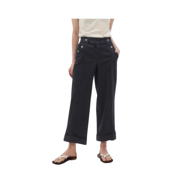 Women’s Black Wide-Leg Trousers-H.M