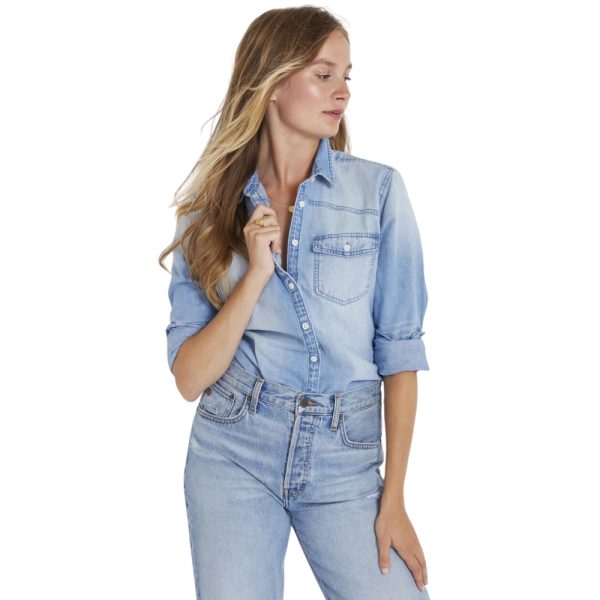 Classic Light Blue Denim Shirt-H.M